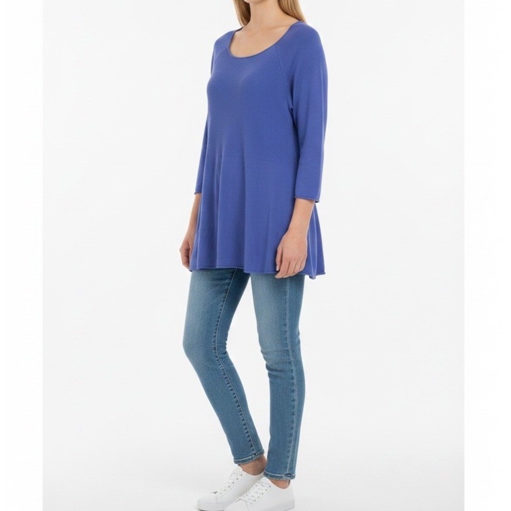Gudrun Sjöden Linen Cotton Tunic Top XL Blue Lagenlook Oversized Scandinavian